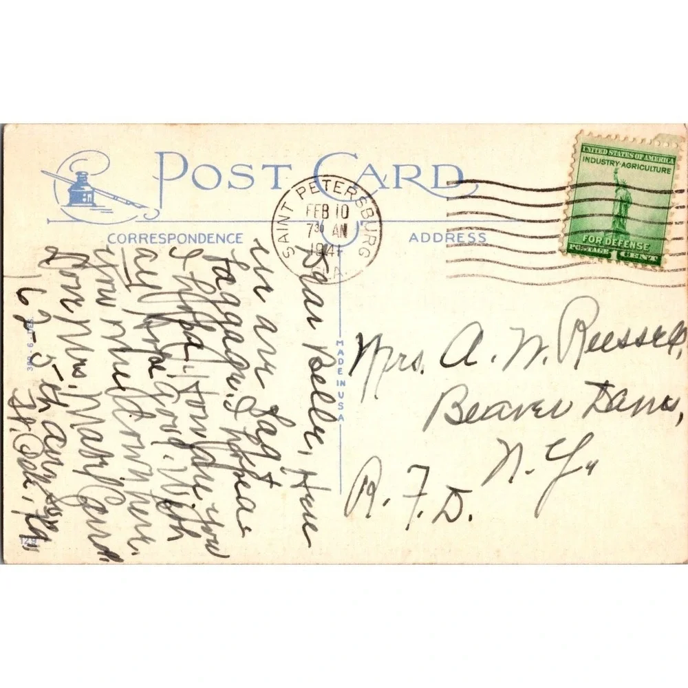 Postcard Whole Damm Family is having a wonderful time‎ Used Card 1941 Postmark